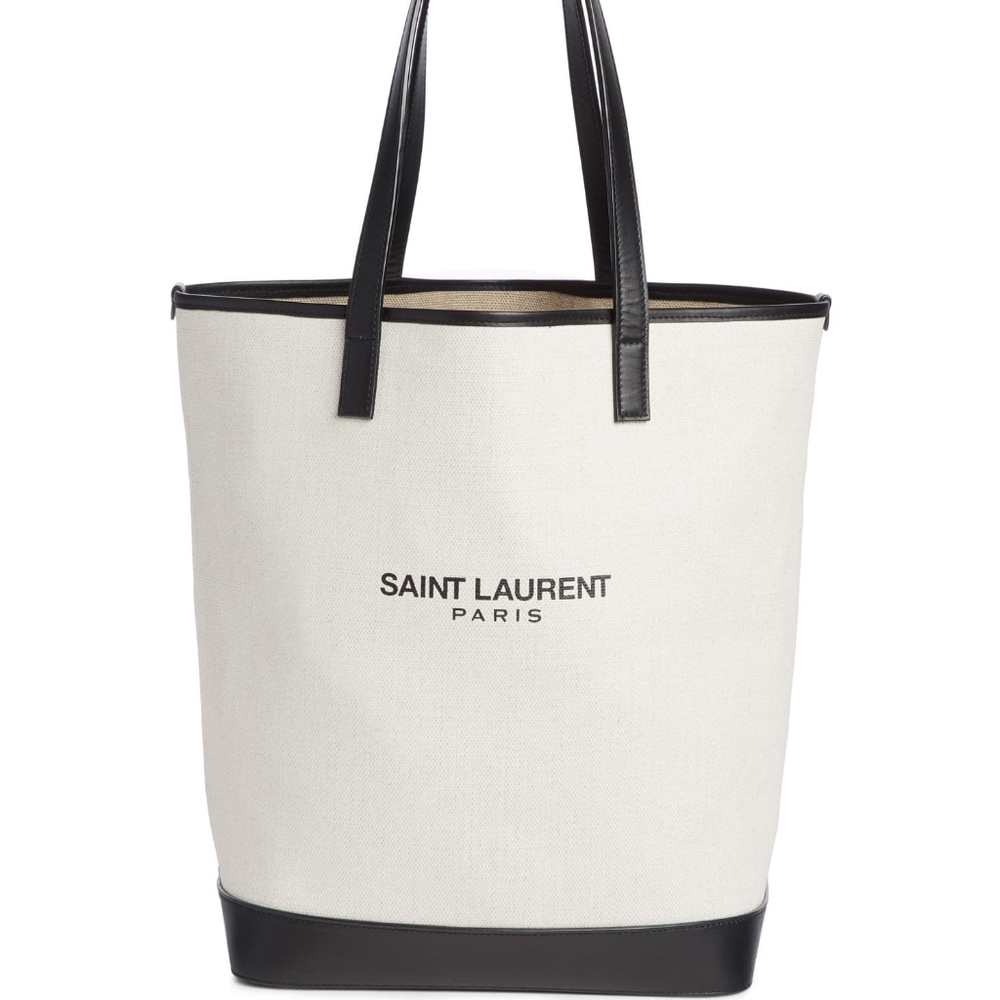 New Authentic SAINT LAURENTTeddy Linen Tote - Picture 3 of 8